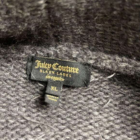Juicy Couture Black Label Dark gray knit Sweater Rhinestone accents.Size XL - Picture 9 of 12